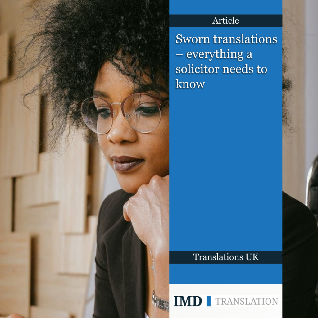 Generic translation related image next to IMD Translation logo and article title