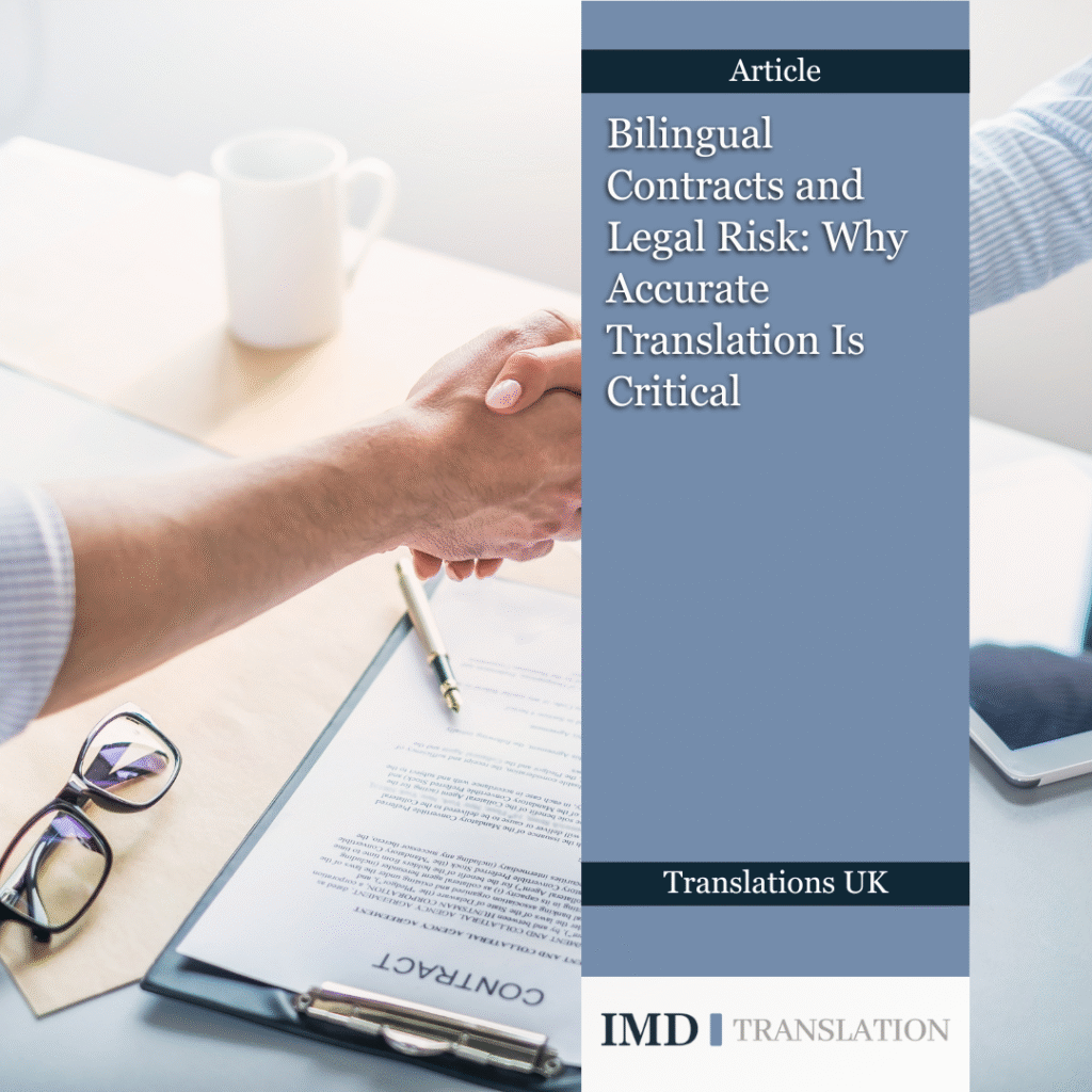 Bilingual Contracts and Legal Risk: Why Accurate Translation Is Critical