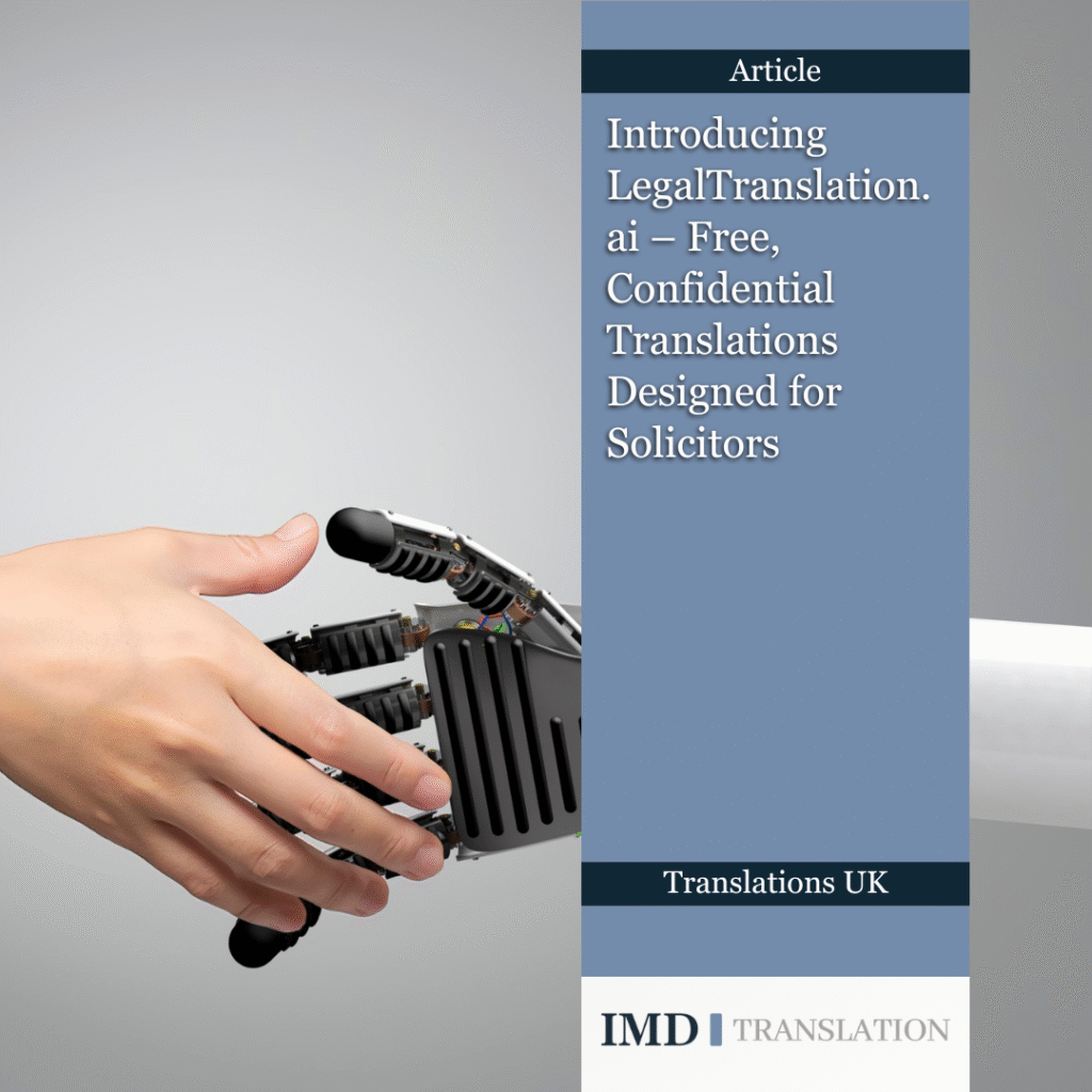 Introducing LegalTranslation.ai – Free, Confidential Translations Designed for Solicitors